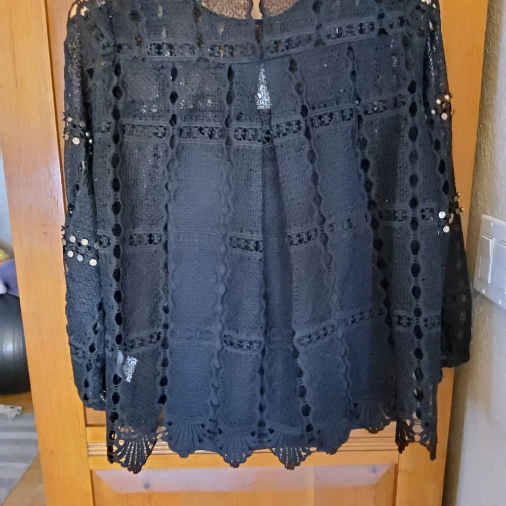 Mauve for Anthropologie Crocheted Sweater Size M EUC